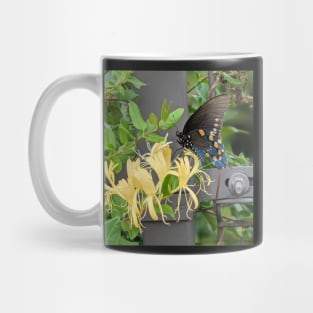 Butterfly on Metal Bridge Photographic Image Mug